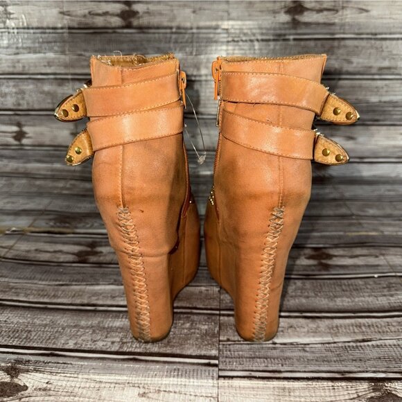 Jeffrey Campbell Dollywood Hidden Wedge Boots Color Orange Size 7.5 M - Picture 3 of 8